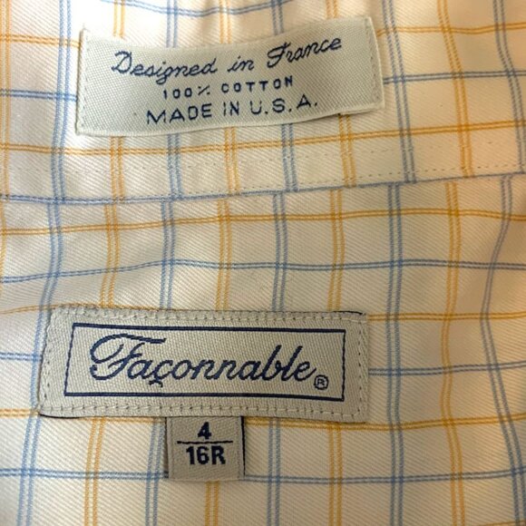 Faconnable Button Front Shirt Size 16R - Picture 3 of 6